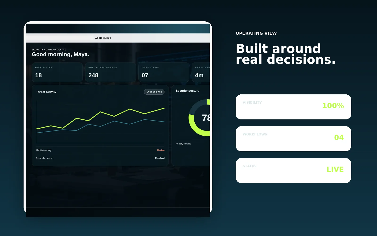 Aegis / One operational interface