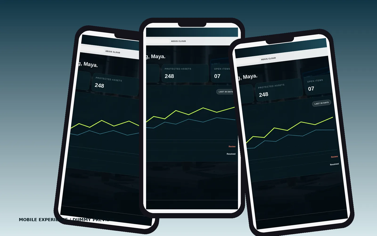 Aegis / One mobile interface preview