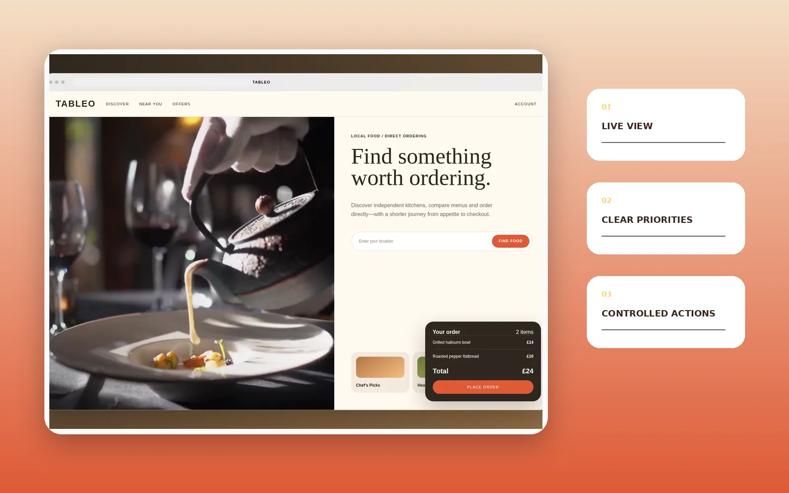 Tableo feature interface