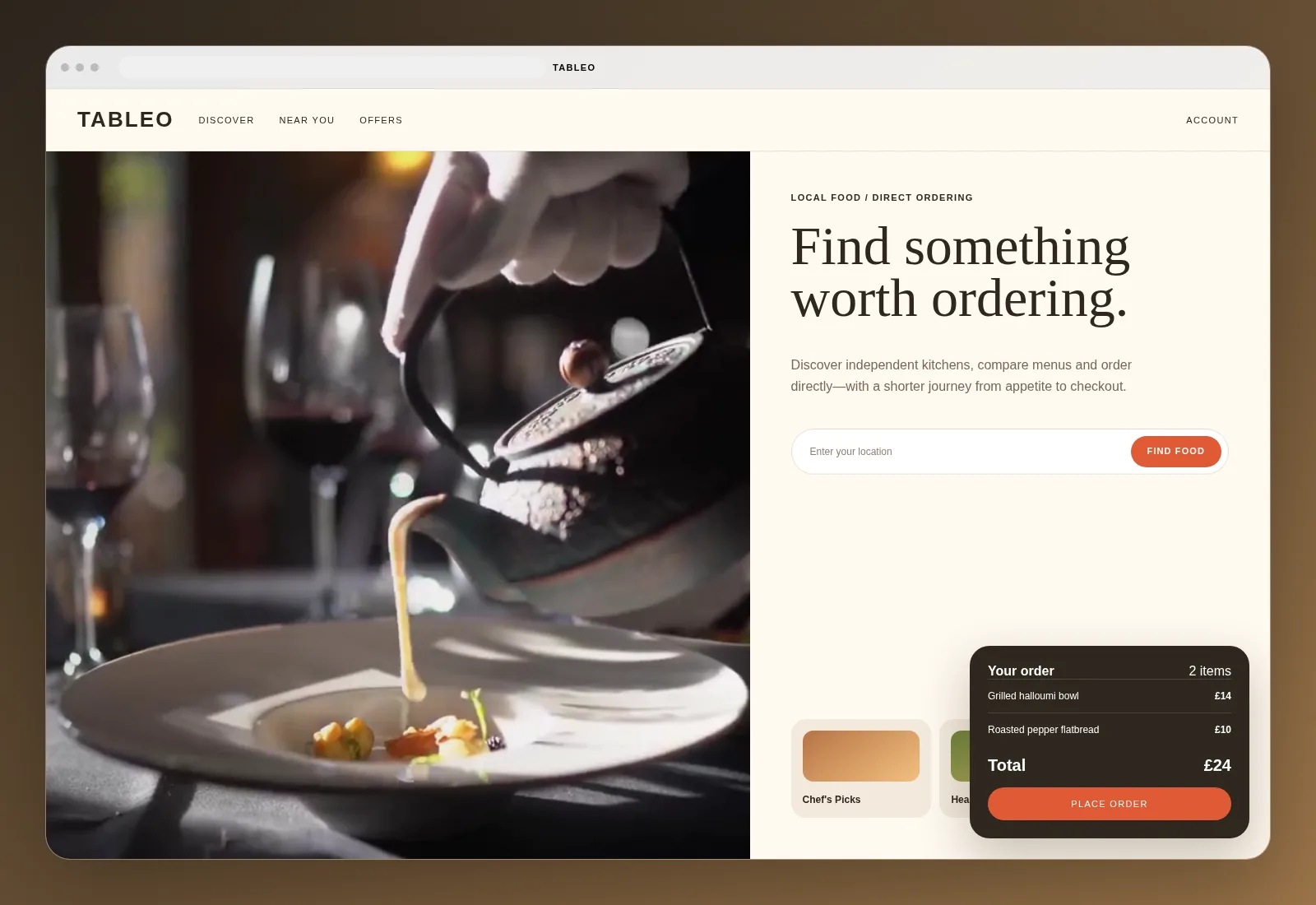 Tableo project interface concept