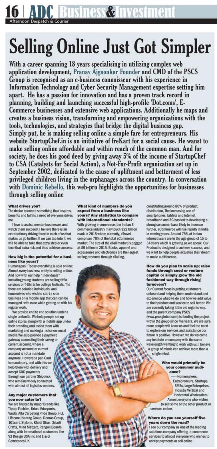 Afternoon Despatch & Courier — Selling Online Just Got Simpler